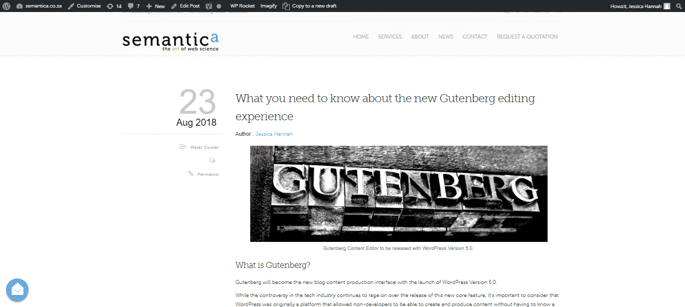 Gutenberg Editor Frontend