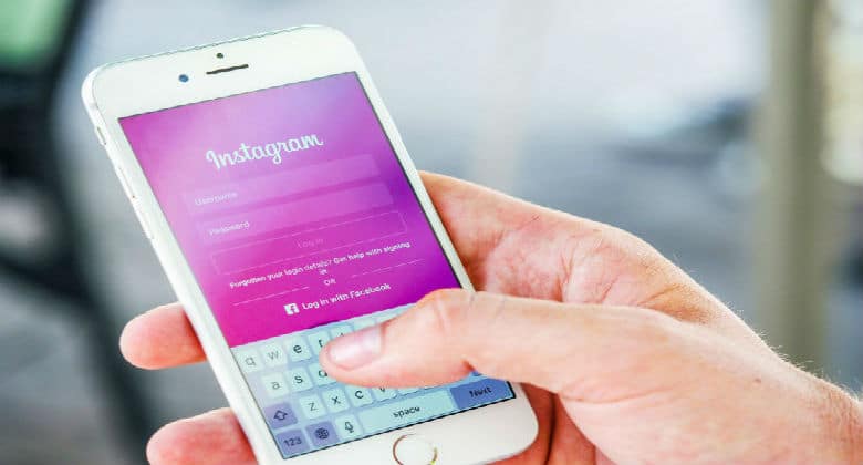 Instagram login page on a cellphone