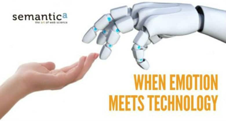 Human hand touching a robot hand