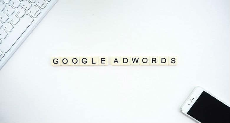 Google adwords spelled out in scrabble blocks