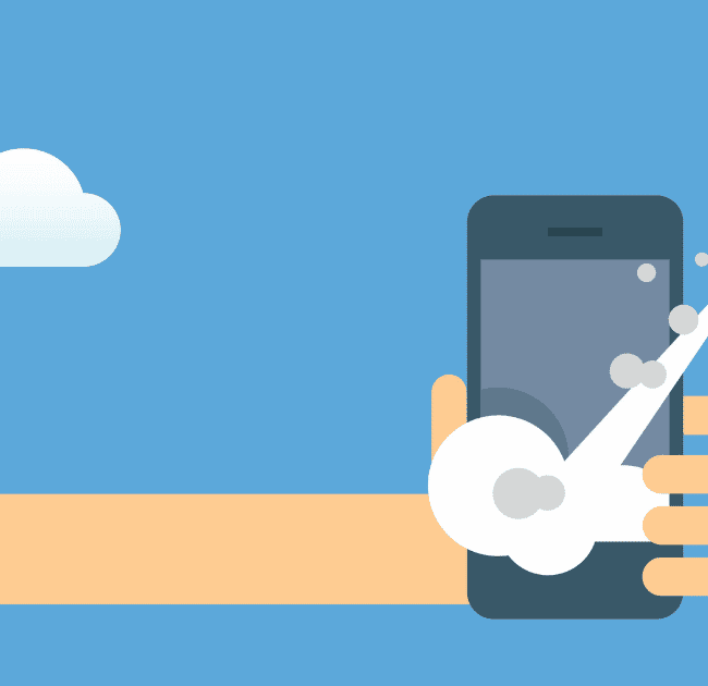 Mobile phone in hand vector